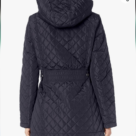 Calvin Klein midweight diamond quilted jacket w/ removable hood black size L EUC - Picture 5 of 10